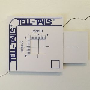 Tell-tails crackmeter is an easy to use crackmeter for monitoring small cracks on flat surfaces